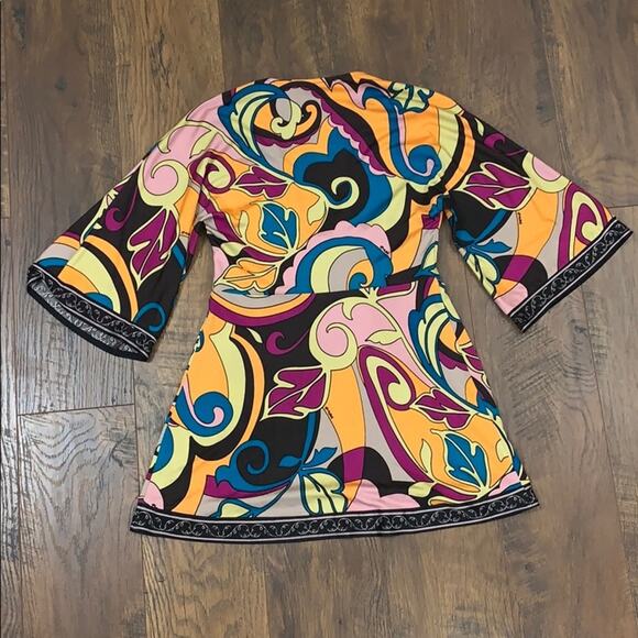 Kale Bob bell sleeve psychedelic pattern blouse - Picture 3 of 3